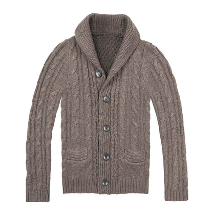 Herren Strickjacke Zopfmuster Praktische Taschen Stilvoll Beige