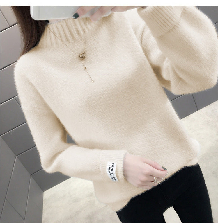 Damen Pullover Hochkragen Strukturiert Norvielle