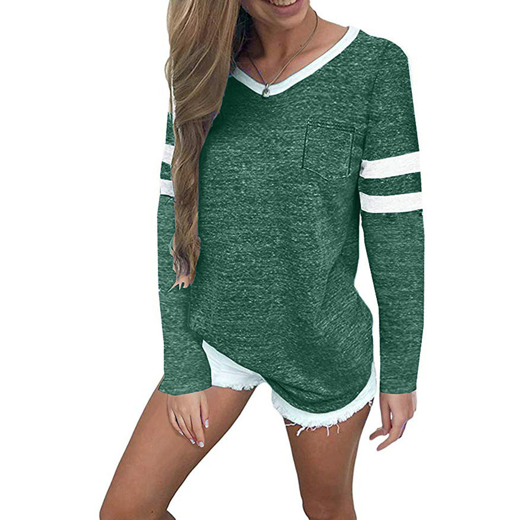 Damen Pullover Streifen-Design Lässig Beige