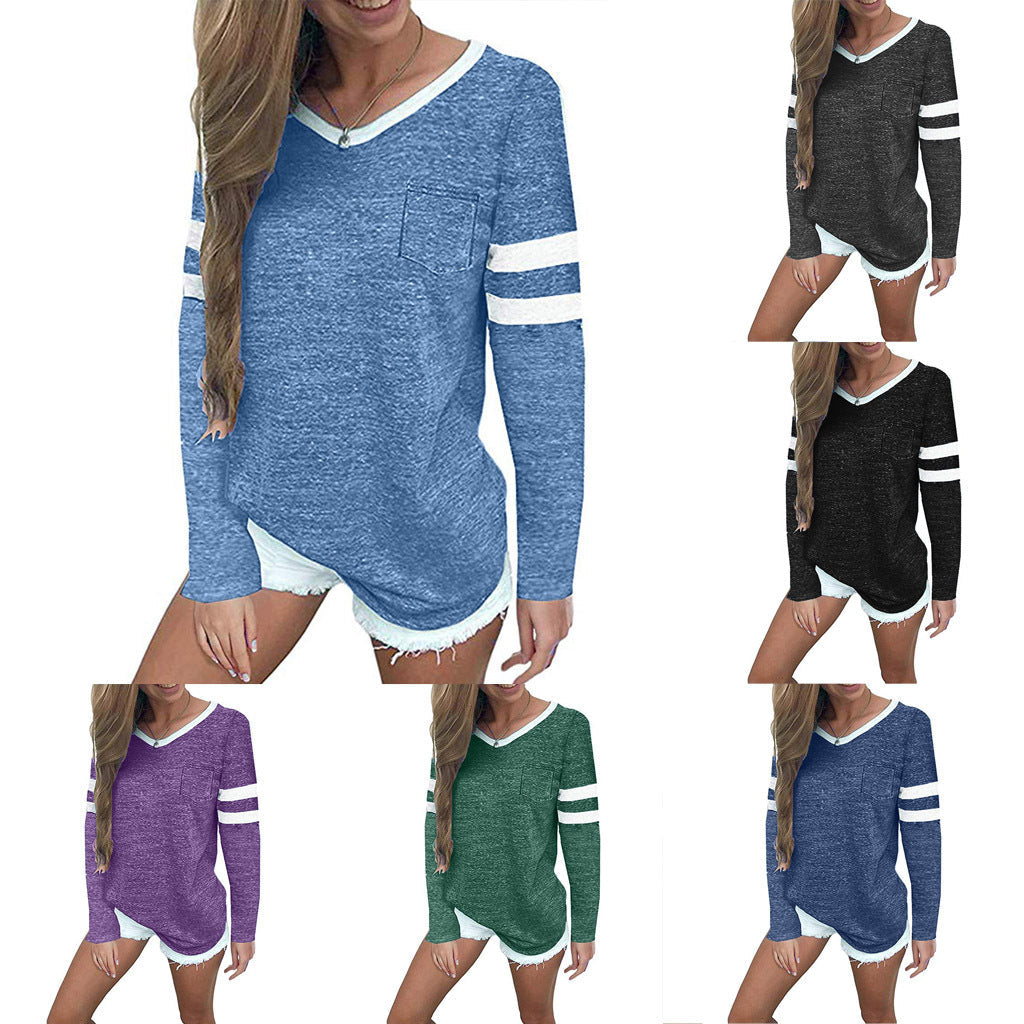 Damen Pullover Streifen-Design Lässig Beige - Norvielle