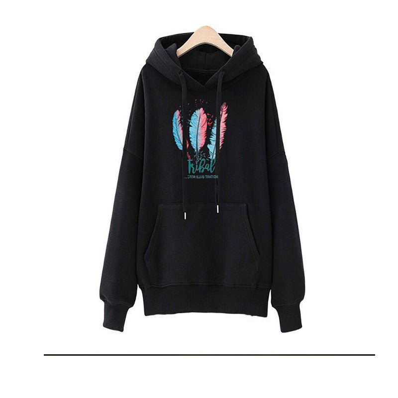 Damen Kapuzenpullover Tribal-Druck Weich Norvielle
