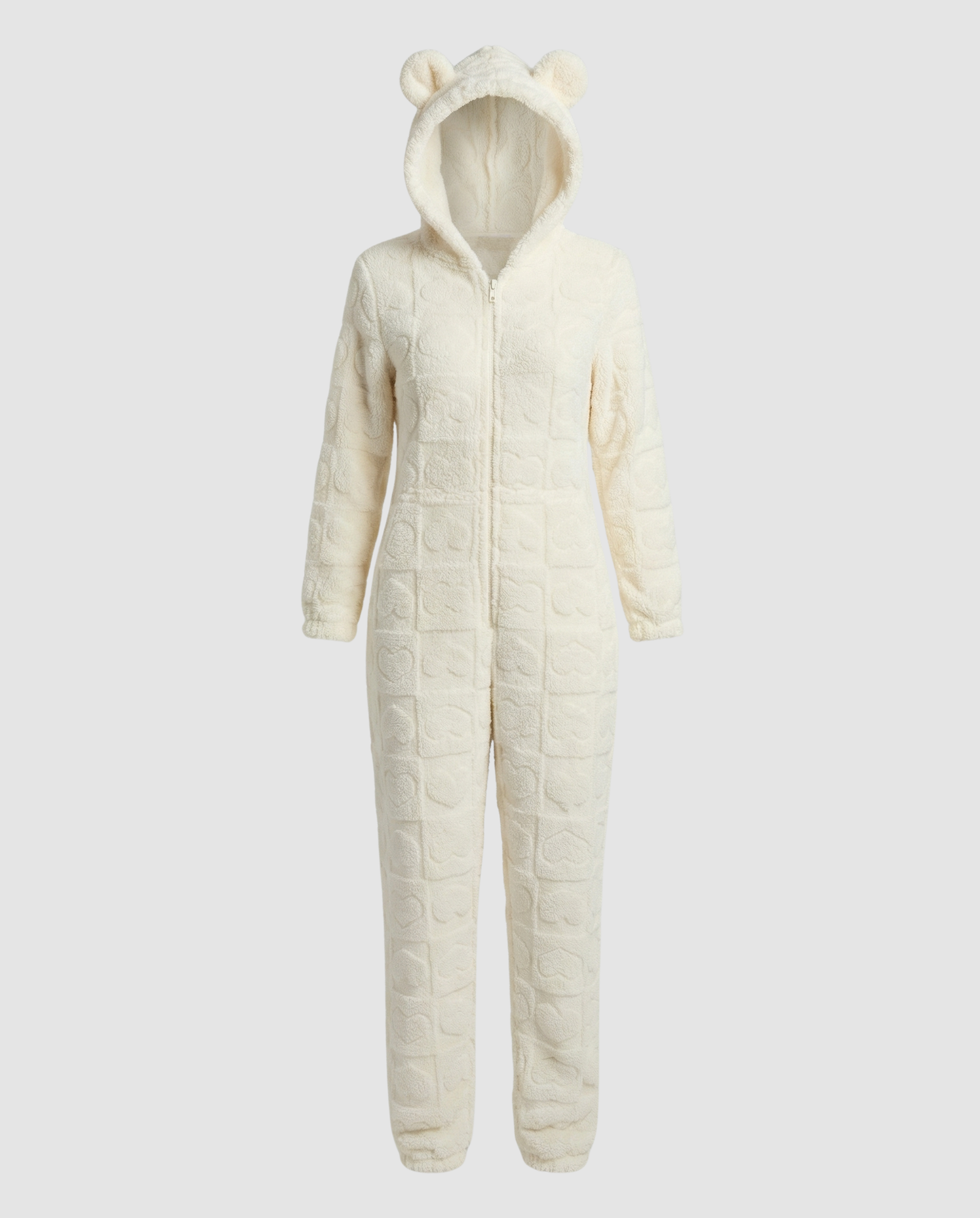 Gemütlicher Damen Fleece-Overall Weich Beige