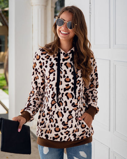 Damen Kapuzenpullover Leopardenmuster - Norvielle