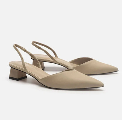 Damen Slingback Pumps Niedrige Ferse