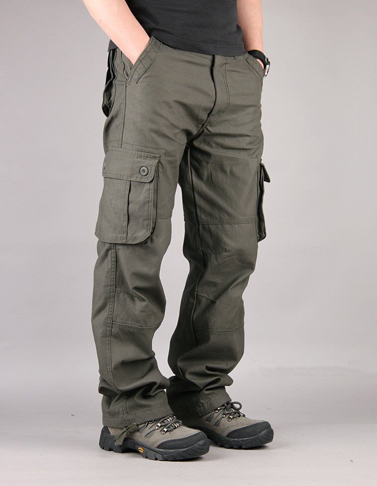 Herren Cargo-Hose Mehrfachtaschen Outdoor-Stil Beige