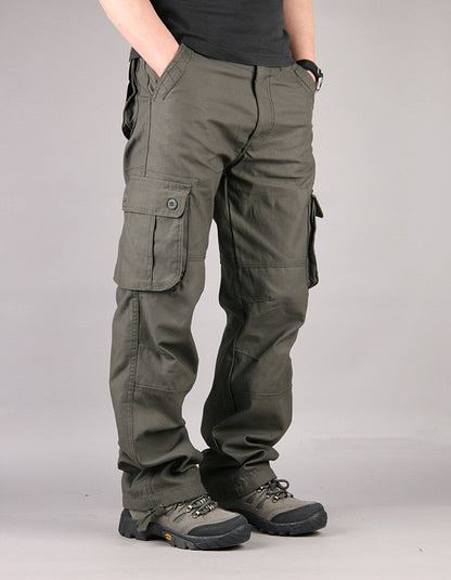 Herren Cargo-Hose Mehrfachtaschen Outdoor-Stil Beige