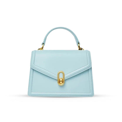 Damenhandtasche Strukturiert Leder -Handle Goldfarben