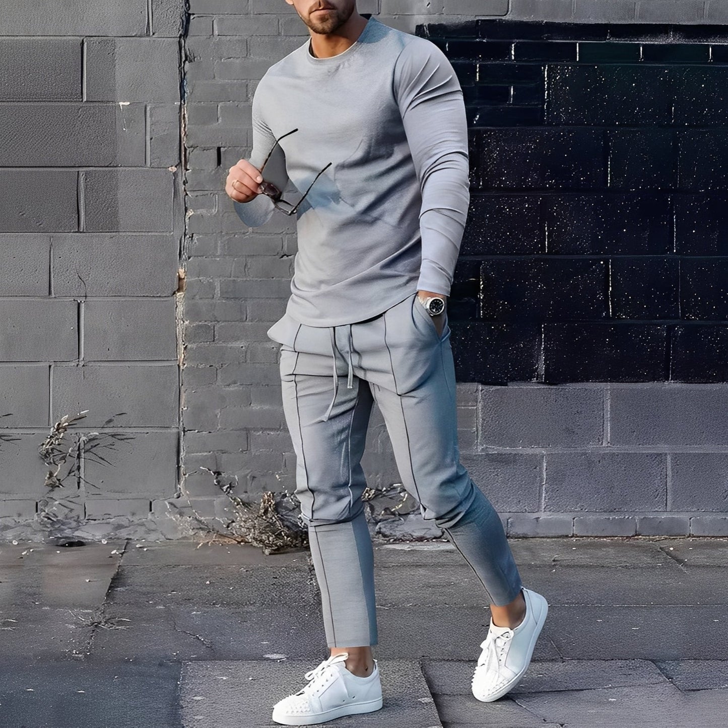 Herren Set Pullover und Hose Baumwolle Bequem