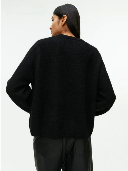 PureEase Sweater Damen schwarz minimal chic
