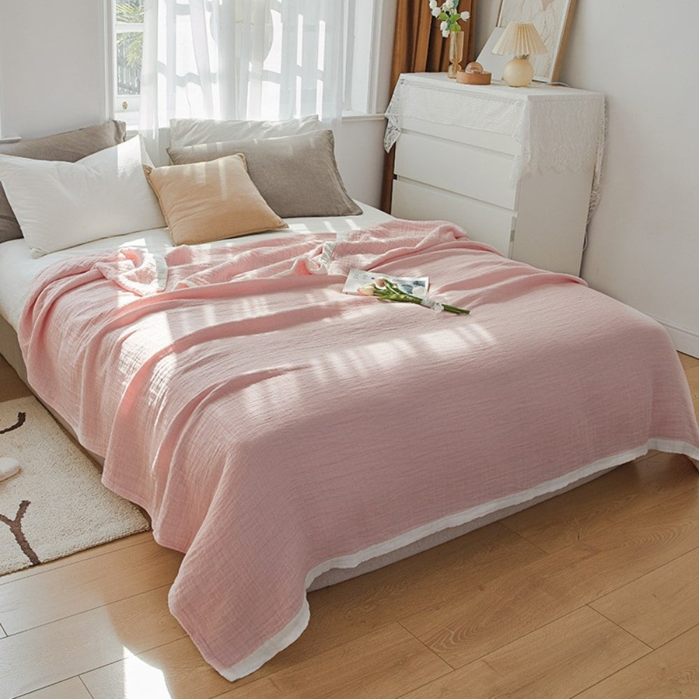 Baumwoll-Mehrschichtdecke Deluxe Musselin Weiß