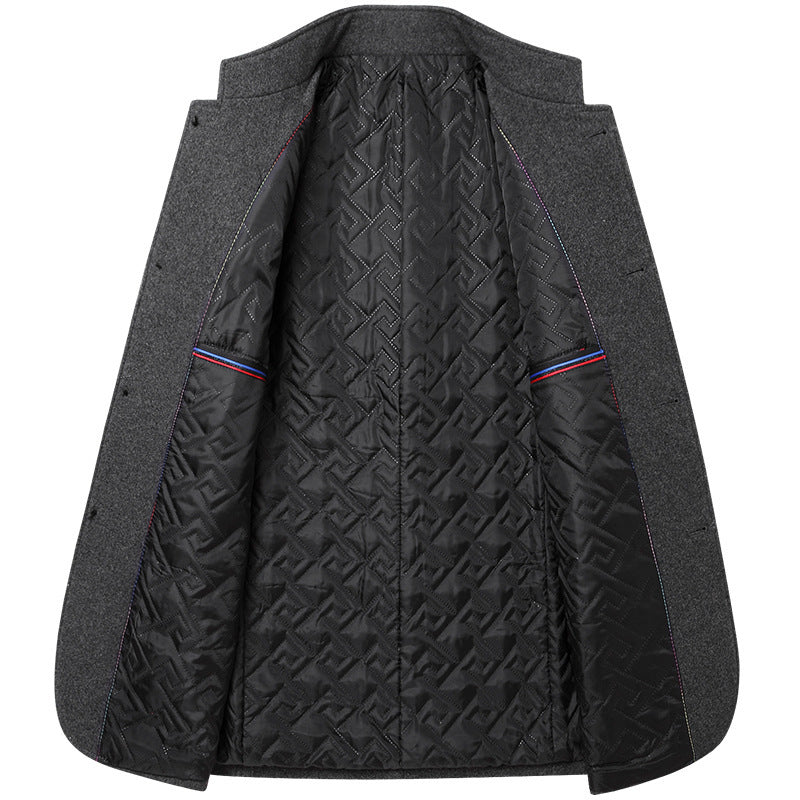 Herren Wollmantel Knöpfe Elegant