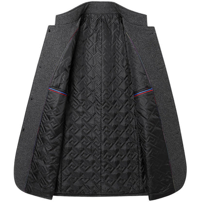 Herren Wollmantel Knöpfe Elegant