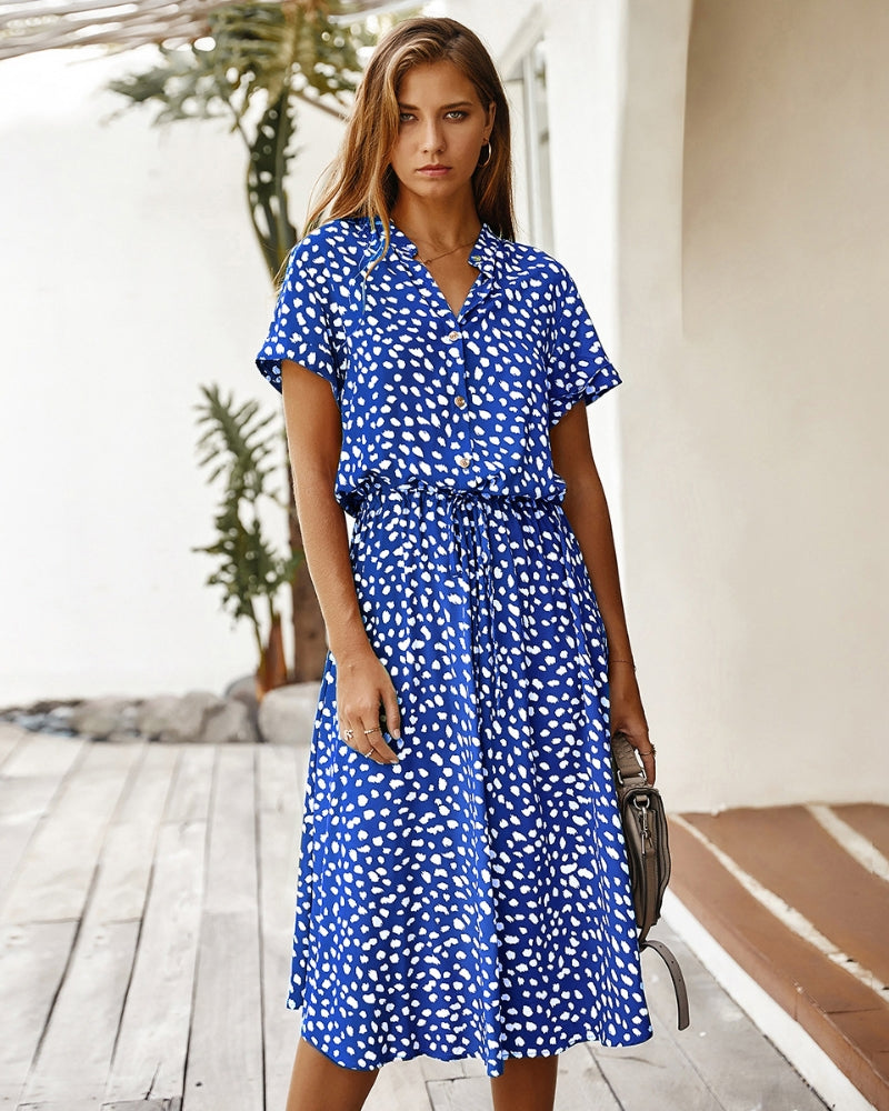 Molly Damen Kurzarmkleid mit Kragen
