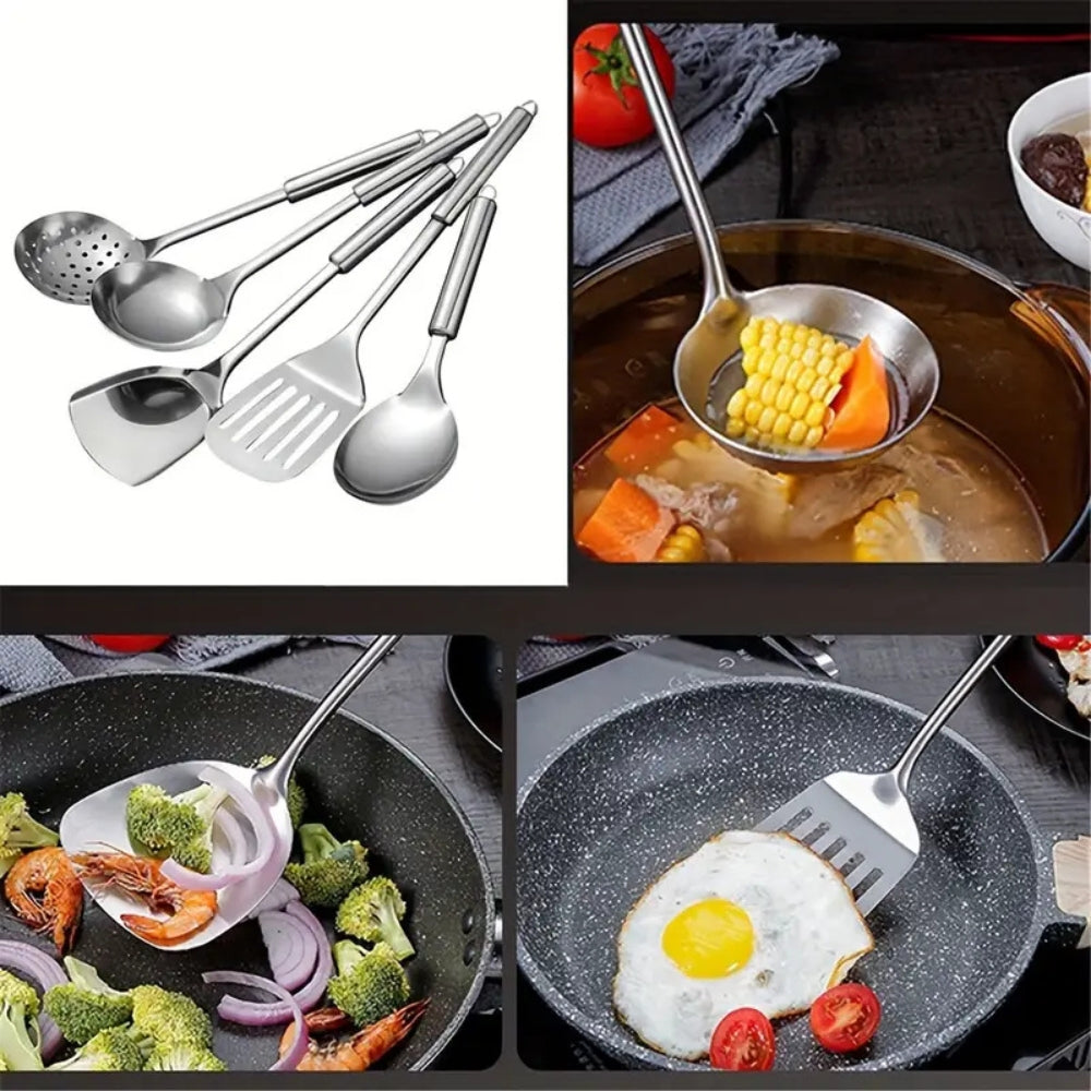 Edelstahl Kochlöffel-Set 5-teilig