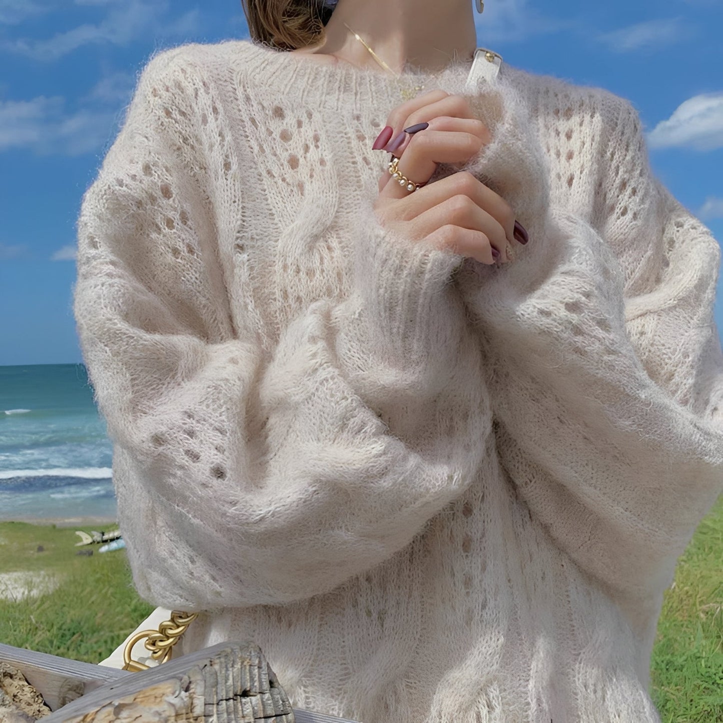 Damen Pullover Weich Locker
