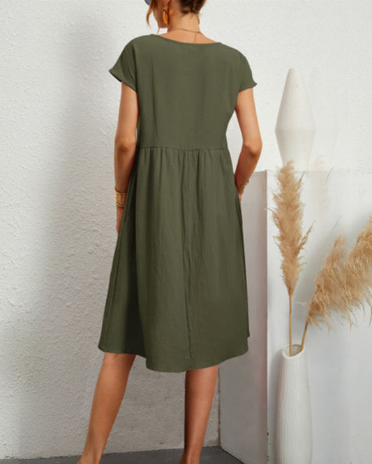 Damenkleid Rundhalsausschnitt - Norvielle