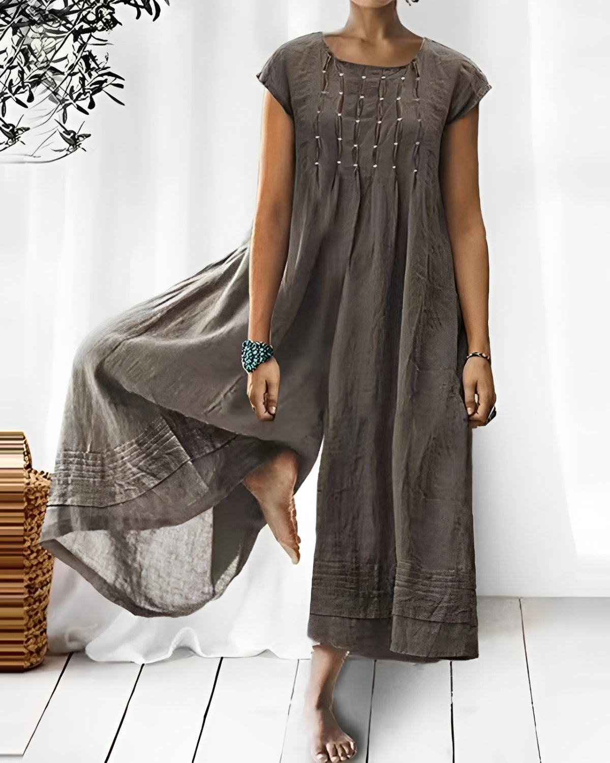 Damen Jumpsuit Kurzärmelig Stilvoll