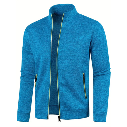 Herren Strickjacke Reißverschluss Zeitlos Grau