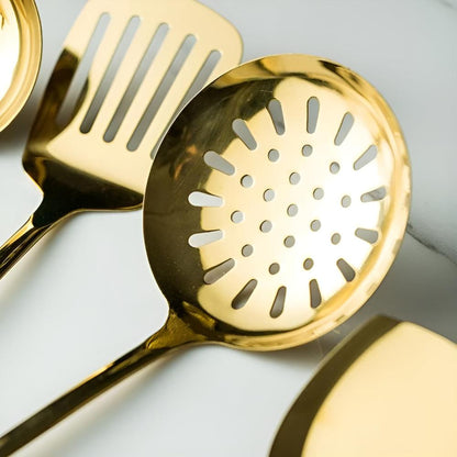 Edelstahl-Besteckset Goldfarben 18/10