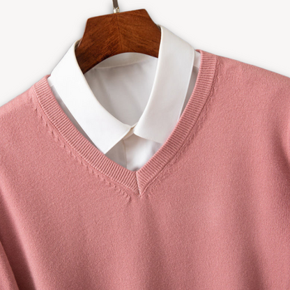 Herren Kaschmirpullover V-Ausschnitt Weich Elegant