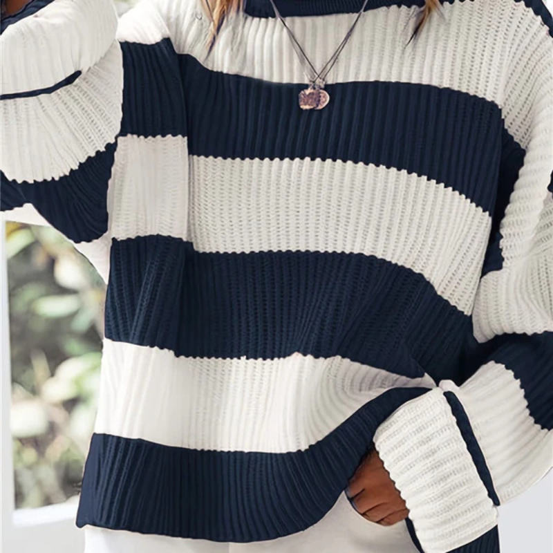 Norvielle Damen Oversize Pullover Gestreift