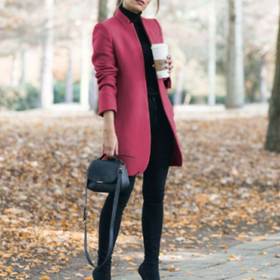 Norvielle Damen Wintermantel Stehkragen Zeitloses Design