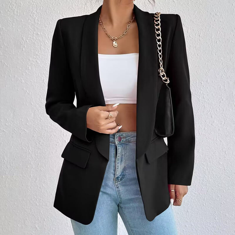 Damen Blazer Langarm Sachliche Linienstruktur