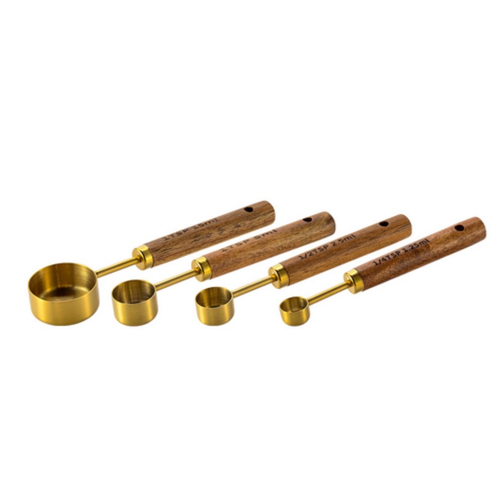 Edelstahl Messlöffel-Set Goldfarben