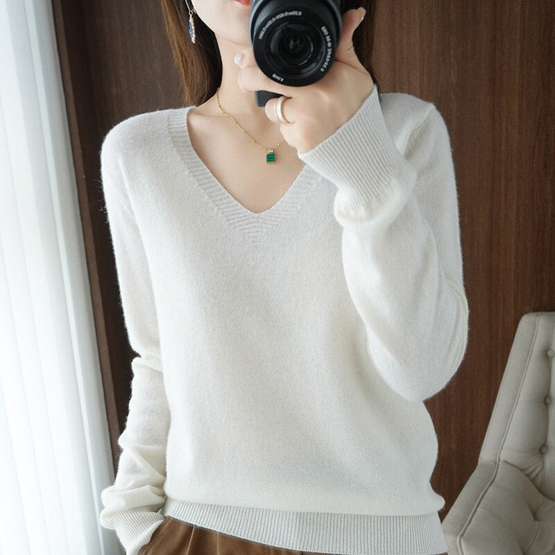 Norvielle Damen V-Ausschnitt Pullover