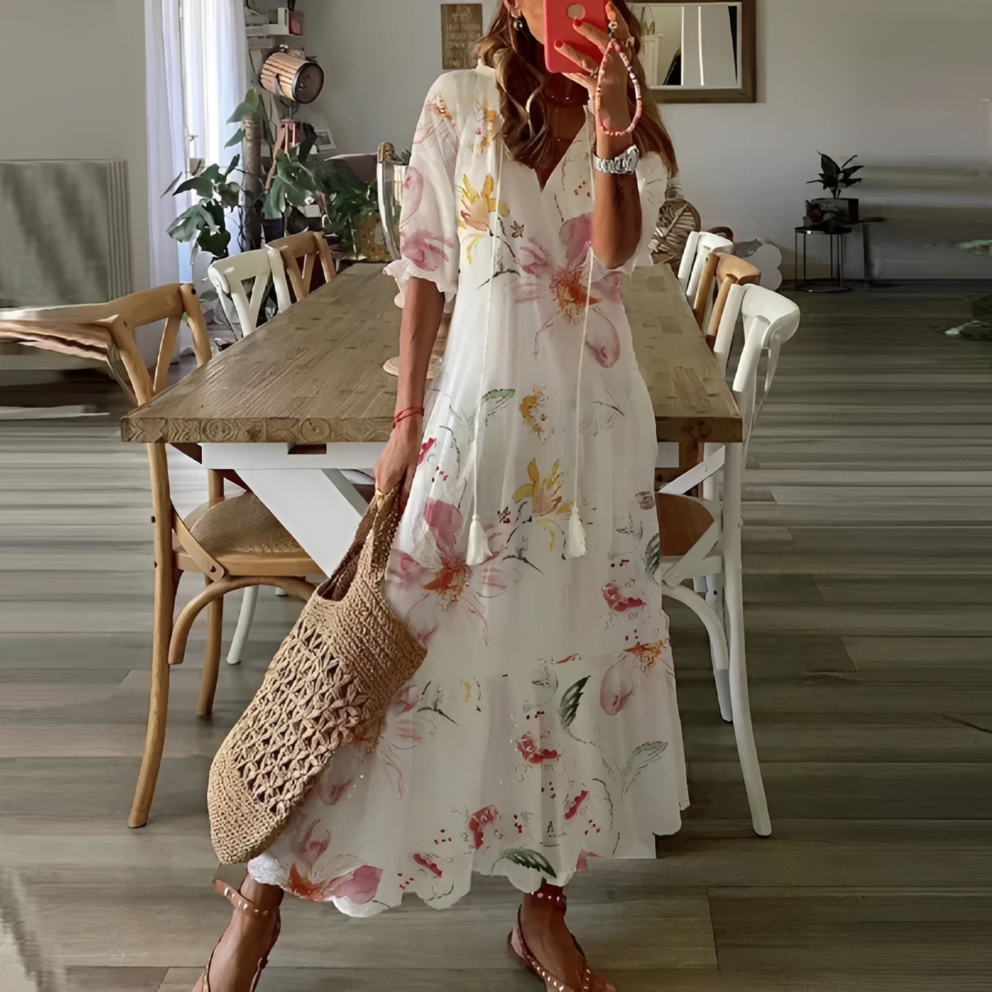 Lylea Damen Sommerkleid Leicht Chiffon
