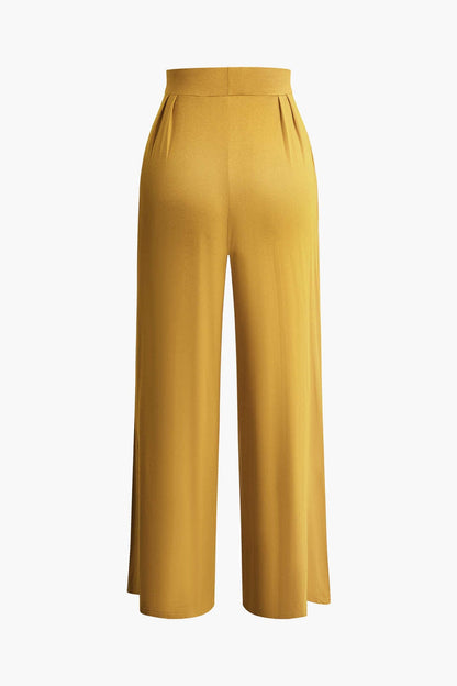 Damen Zweiteiler-Set mit Schleifen-Bandeau und Weitbein-Hose