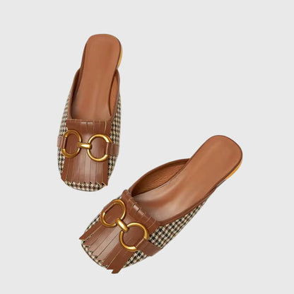 Damen Slip-On Sandalen Schnallen Design