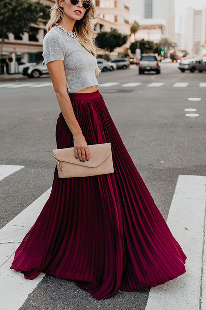 Norvielle Damen Maxi Rock Plissiert für Eternity