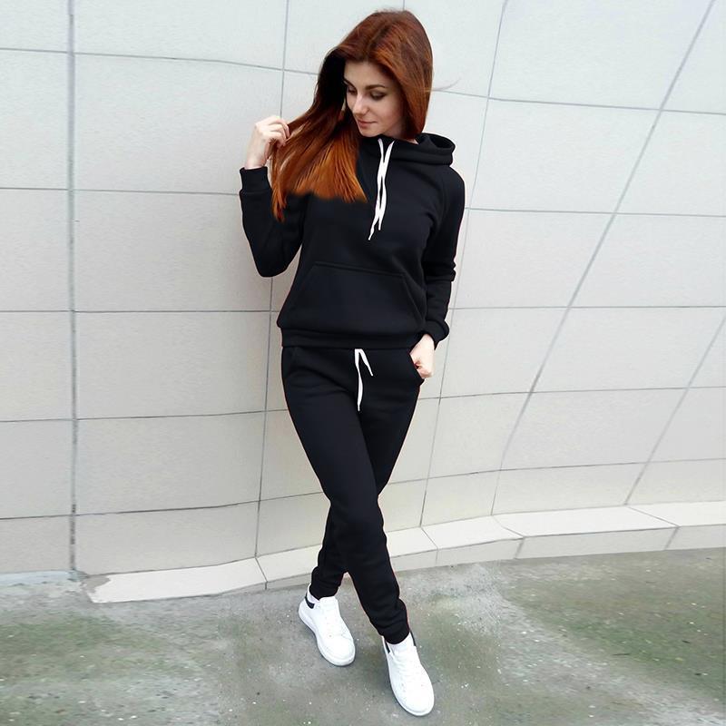 Damen Sportanzug Set Hoodie Jogginghosen Bequem Norvielle
