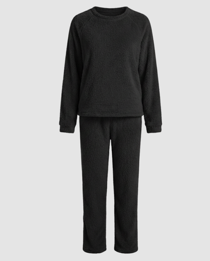 Fleece Pyjama Damen Kuschelig Weich Grau