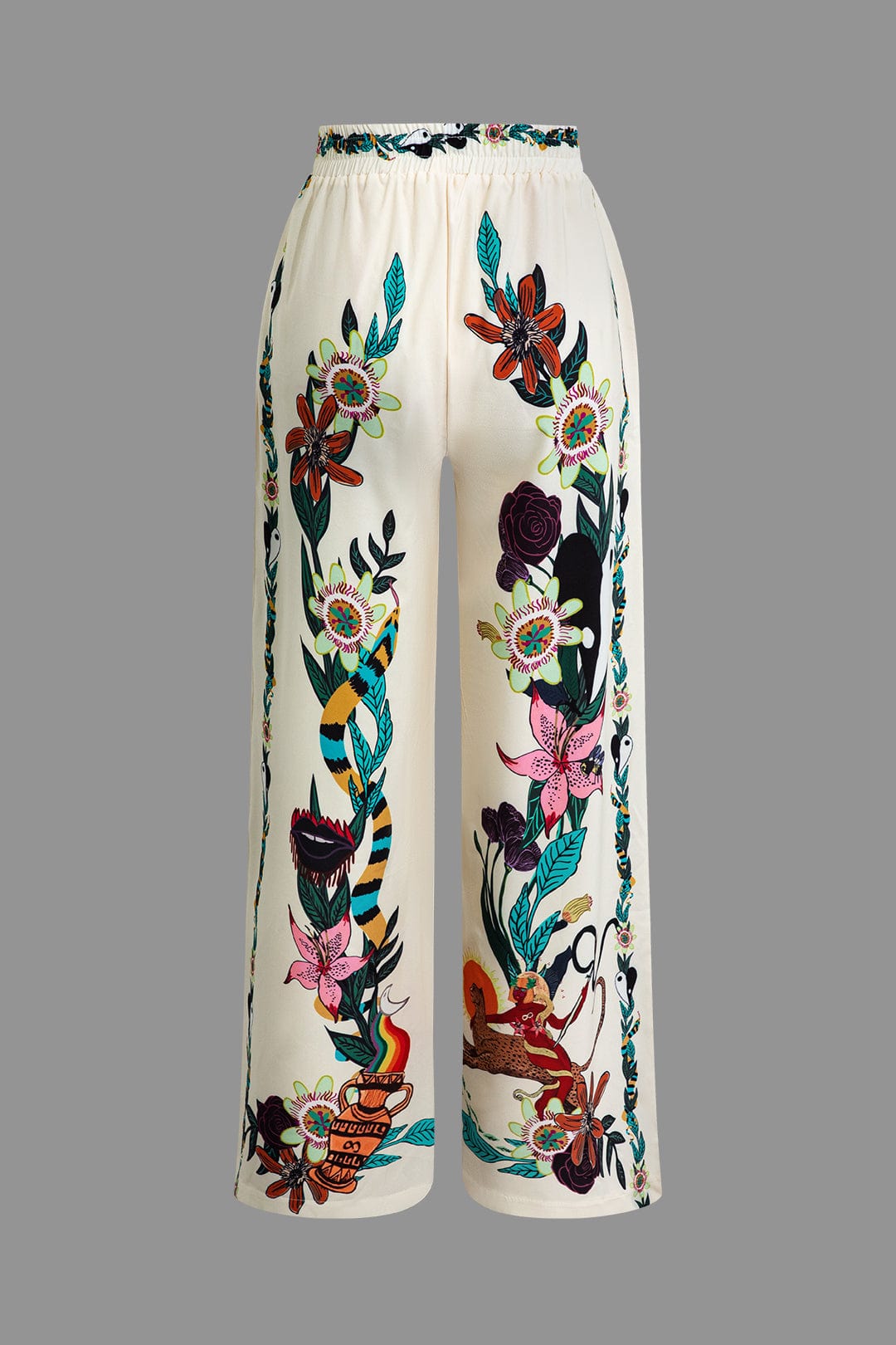 Künstlerisches Damen Zweiteiler-Set mit Kunstprint Statement-Design