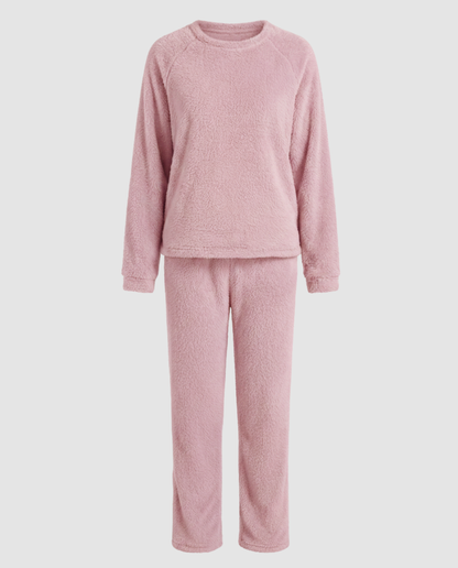 Fleece Pyjama Damen Kuschelig Weich Grau