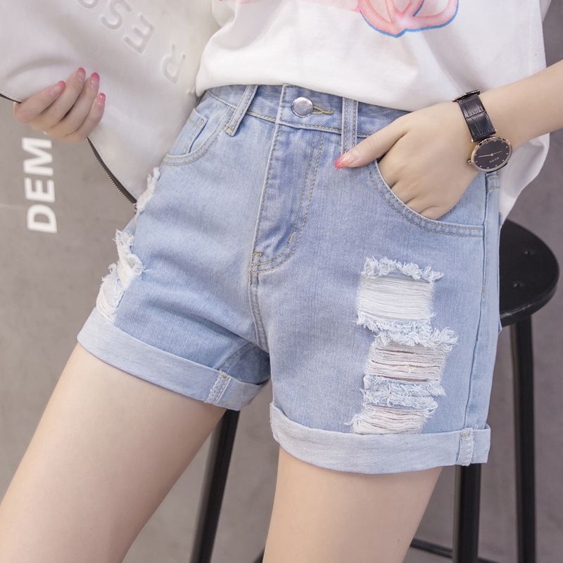 Damen Jeansshorts Distressed Design Lässig
