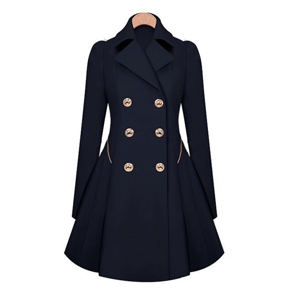 Norvielle Damen Trenchcoat Elegantes Design Beige