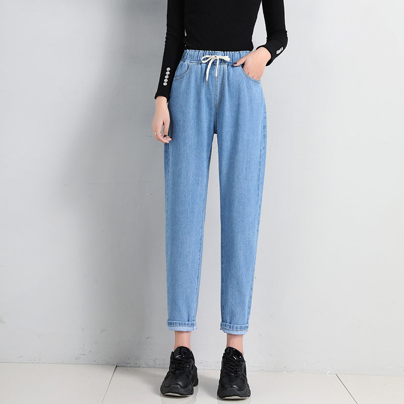 Damen Jeans Elastischer Bund Seitentaschen Norvielle
