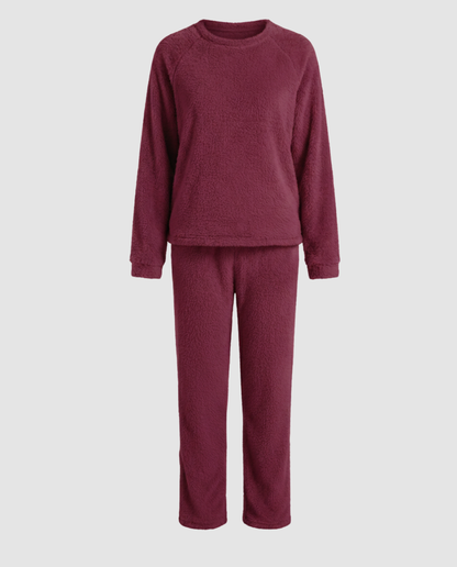 Fleece Pyjama Damen Kuschelig Weich Grau