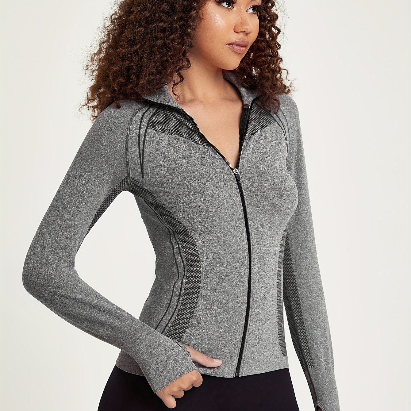 Elisa Damen Sportjacke Nahtlos Reißverschluss