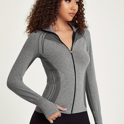 Elisa Damen Sportjacke Nahtlos Reißverschluss