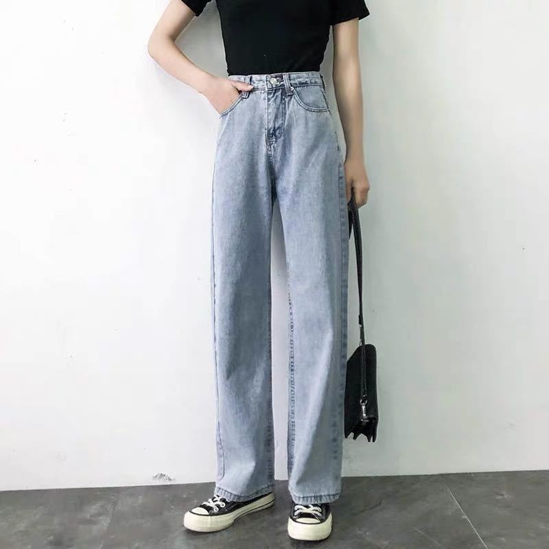 Damen Jeans Weit mit hohem Bund Klassisch
