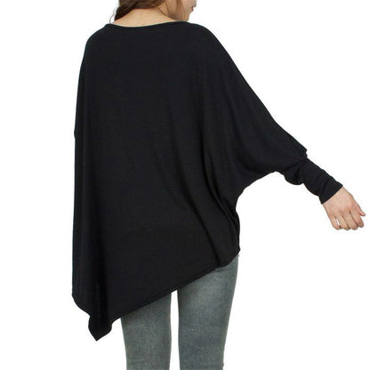 Damen Oversized Oberteil Asymmetrisch Lässig Norvielle
