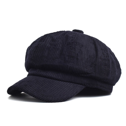 navy blaue kordmütze mit vintage look