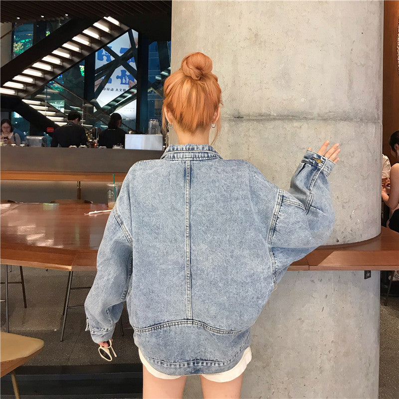 Damen Oversized Denimjacke mit Taschen