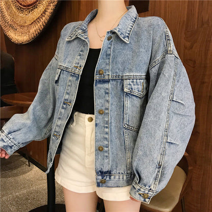 Damen Oversized Denimjacke mit Taschen