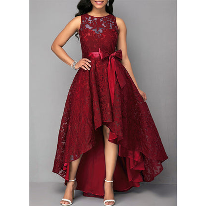 Norvielle Damen Asymmetrisches Spitzenkleid