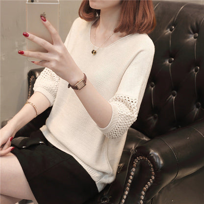 Damen Strickpullover Häkelmuster Norvielle